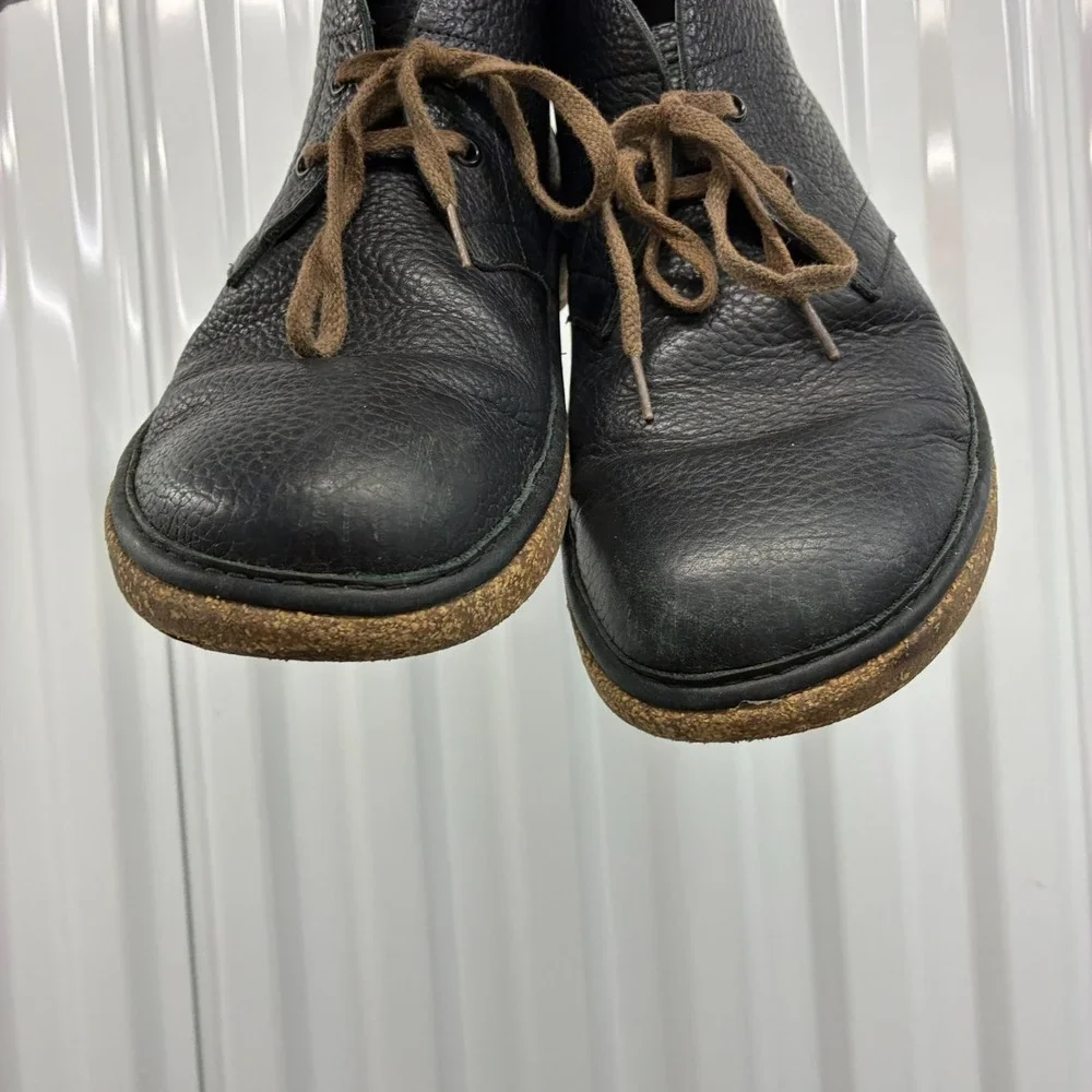 Birkenstock Dundee Men's Chukka Boots Black Pebbled Leather Size 11 EU - READ